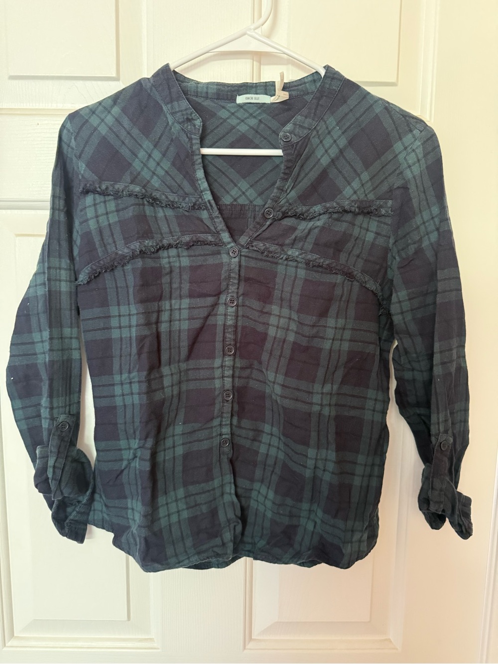 Kimchi Blue Green and Black Plaid Button-Down Shirt